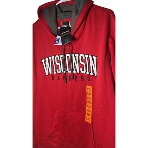 Wisconsin Badgers Men’s XXL Red Hoodie Sweatshirt NWT Pullover NCAA Logo